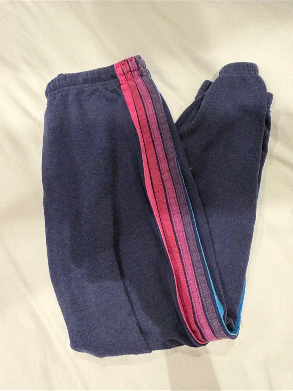 Aviator Nation Womens' Navy Sweatpants with Pink & Blue Side Stripes
